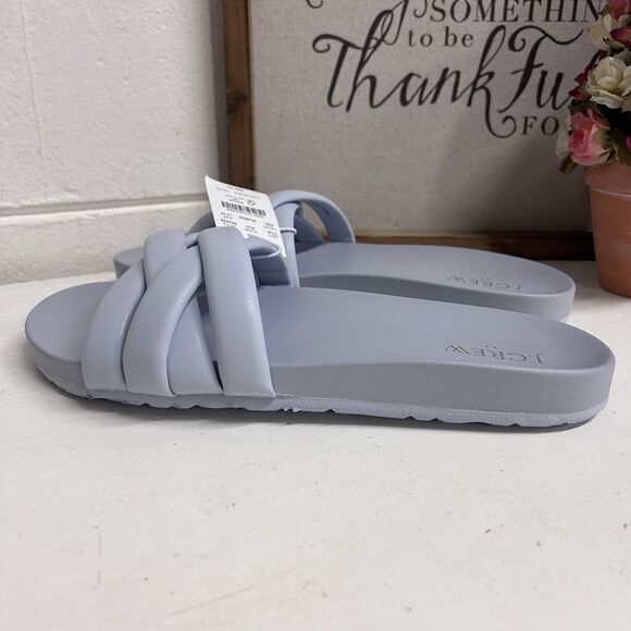 J Crew Women's Size 10 Blue Criss Cross Slides Slip On Sandals New With TAGS - Picture 4 of 8